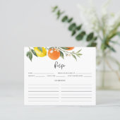 Lemon en Sinaasappels botanische douchekaart (Staand voorkant)