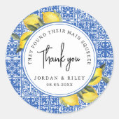 Lemon en Tegel Shower - hoofdplein - Hartelijk dan Ronde Sticker (Voorkant)