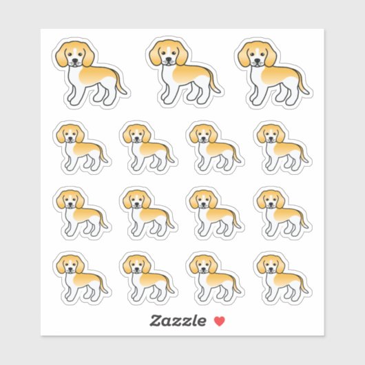 Lemon en White Beagle Cute Dogs Sticker (Vel)