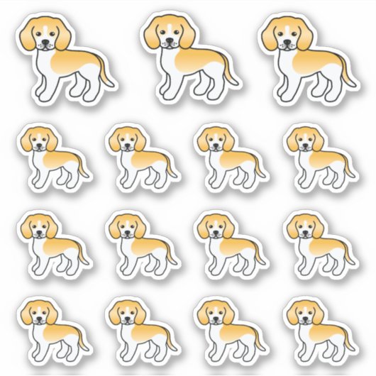 Lemon en White Beagle Cute Dogs Sticker (Voorkant)