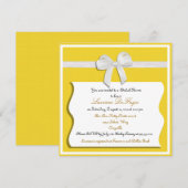 Lemon en White Bow Bridal Shower Kaart (Voorkant / Achterkant)