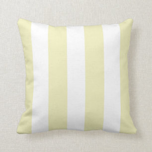 Lemon en White Striped Kussen