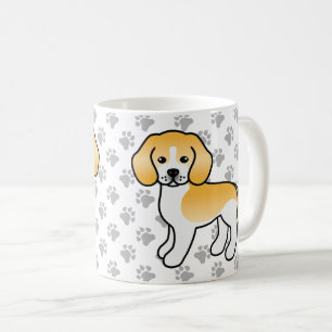 Lemon En Witte Beagle Cartoonhond & Pootafdrukken Koffiemok