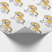 Lemon En Witte Beagle Honden Cadeaupapier (Hoek)
