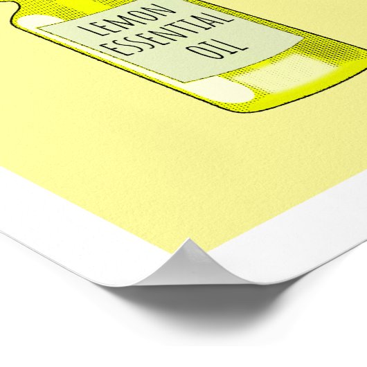 Lemon Essential Oil Bottle Drawing Poster (Hoek)