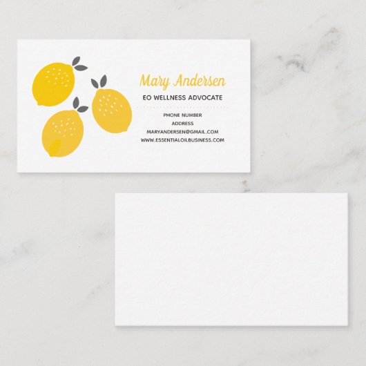 Lemon Essential Oils Visitekaartjes (Voorkant / Achterkant)