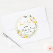 Lemon Eucalyptus Floral Vrijgezellenfeest Bedankt Ronde Sticker (Envelop)