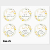 Lemon Eucalyptus Floral Vrijgezellenfeest Bedankt Ronde Sticker (Vel)