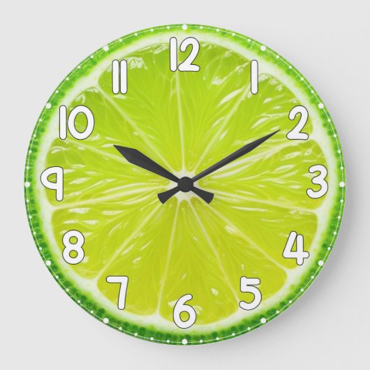 Lemon Face Wall Clock – Fresh Citrus Kitchen Home Grote Klok (Voorkant)