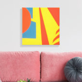 Lemon Fire Abstract Canvas Print (Insitu (Woonkamer))