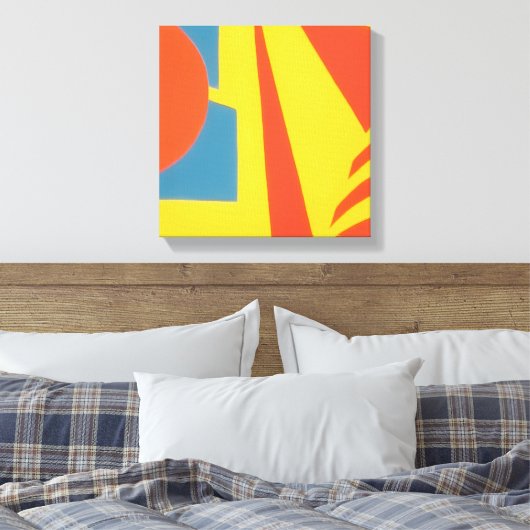 Lemon Fire Abstract Canvas Print (Insitu (Slaapkamer))