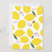 Lemon First Birthday Uitnodiging/Summer 1st bday Kaart (Achterkant)