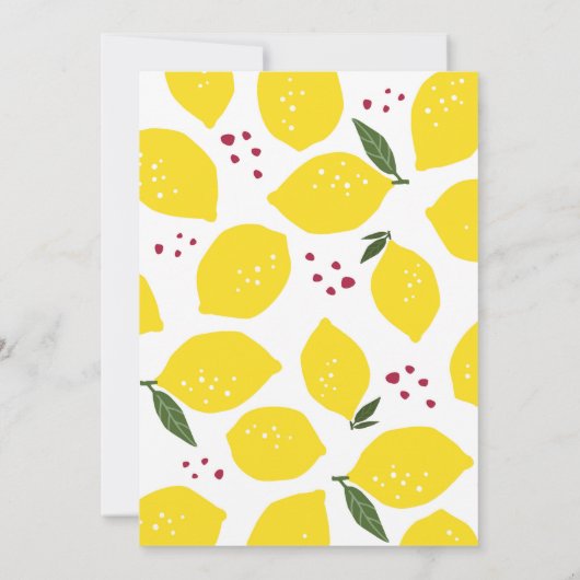 Lemon First Birthday Uitnodiging/Summer 1st bday Kaart (Achterkant)