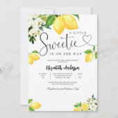 Lemon Floral Baby Shower Invitation Kaart (Voorkant)