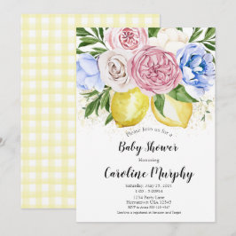 Lemon Floral Baby shower nodigt Genderneutraal uit Kaart