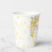 Lemon Floral Birthday Papieren Bekers (Rechts)