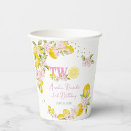 Lemon Floral Birthday Papieren Bekers