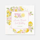 Lemon Floral Birthday Servet (Voorkant)