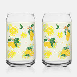 Lemon Floral Blikvorm Glas