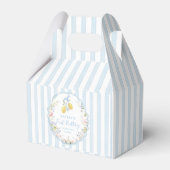 Lemon Floral Blue Birthday Favor Box Bedankdoosjes (Voorkant Zijde)