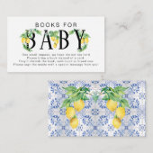 Lemon Floral Blue White Citrus Books for Baby Informatiekaartje (Voorkant / Achterkant)
