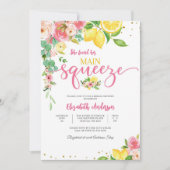 Lemon Floral Bridal Shower Invitation Kaart (Voorkant)