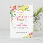 Lemon Floral Bridal Shower Invitation Kaart (Staand voorkant)