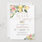 Lemon Floral Bridal Shower Invitation Kaart (Voorkant)