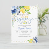 Lemon Floral Bridal Shower Invitation Kaart (Staand voorkant)