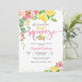 Lemon Floral Bridal Shower Invitation Kaart (Staand voorkant)
