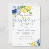 Lemon Floral Bridal Shower Invitation Kaart (Voorkant)