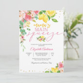 Lemon Floral Bridal Shower Invitation Kaart (Staand voorkant)