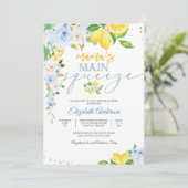 Lemon Floral Bridal Shower Invitation Kaart (Staand voorkant)