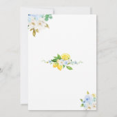 Lemon Floral Bridal Shower Invitation Kaart (Achterkant)