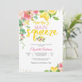 Lemon Floral Bridal Shower Invitation Kaart (Staand voorkant)