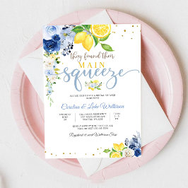 Lemon Floral Bridal Shower Invitation Kaart