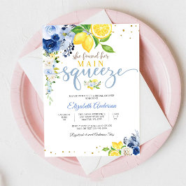 Lemon Floral Bridal Shower Invitation Kaart