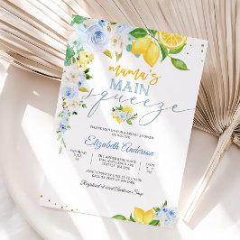 Lemon Floral Bridal Shower Invitation Kaart