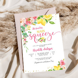 Lemon Floral Bridal Shower Invitation Kaart