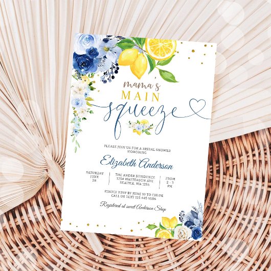 Lemon Floral Bridal Shower Invitation Kaart