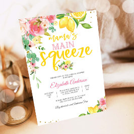 Lemon Floral Bridal Shower Invitation Kaart