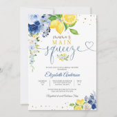 Lemon Floral Bridal Shower Invitation Kaart (Voorkant)