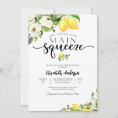 Lemon Floral Bridal Shower Invitation Kaart (Voorkant)