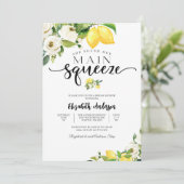 Lemon Floral Bridal Shower Invitation Kaart (Staand voorkant)