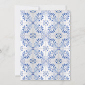 Lemon Floral Citrus Foliage Blue White Baby shower Kaart (Achterkant)