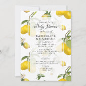 Lemon Floral Citrus Foliage Greenery Baby shower Kaart (Voorkant)