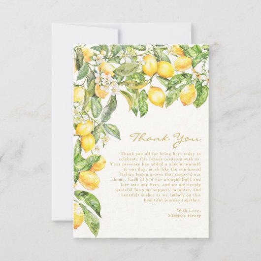 Lemon Floral Dank u kaarten (Voorkant)
