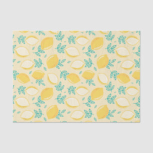 Lemon Floral Fruit Pattern Departementpapier Tissuepapier