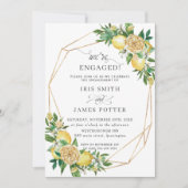 Lemon Floral Geometric We zijn Verloving I Kaart (Voorkant)