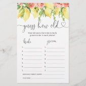 Lemon Floral Hoe oud waren ze bruid douche spel (Voorkant)